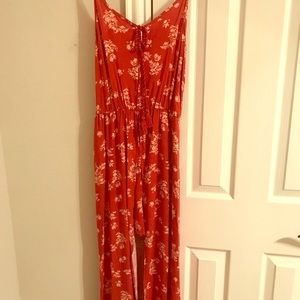 Xhilaration Long red romper